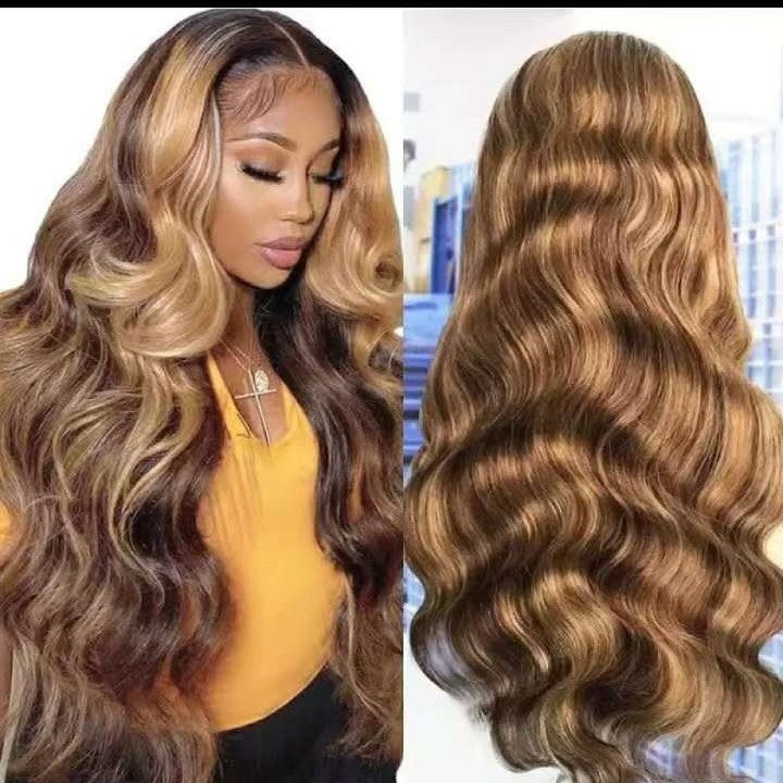 Lace Wigs Blend Hair Human Body Long Straight Wig