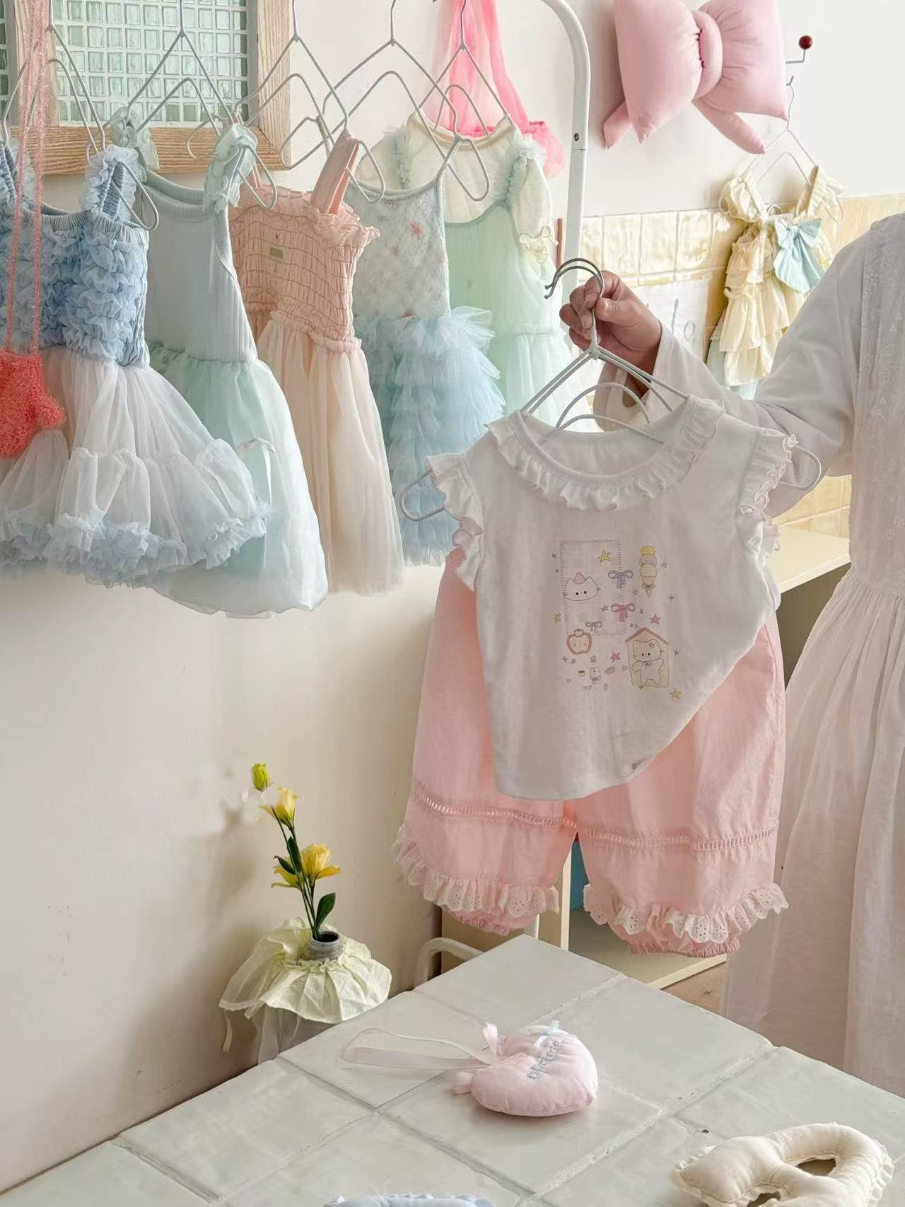 Crawler Lace Vest Summer Korean Fashionable Children's Pants