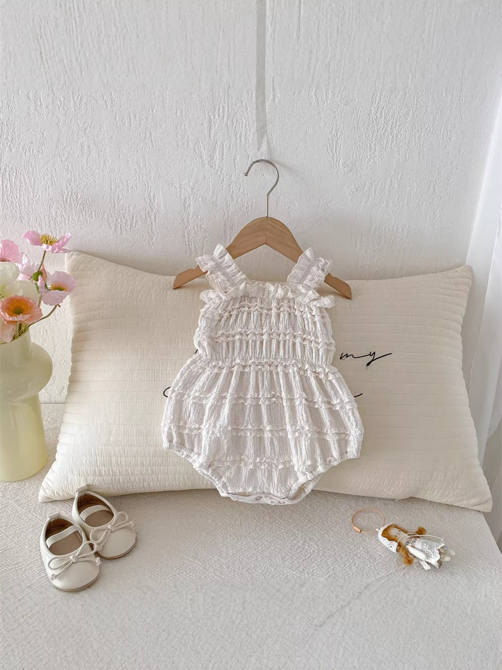 Korean Summer Sling Romper Infant Lace Sleeveless Thin Triangle Jumpsuit, Climbing Suit