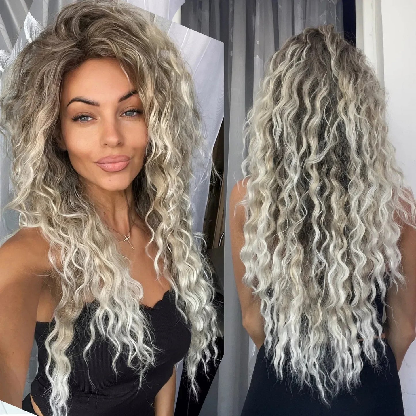 Trend Explosion Corn Stigma Chemical Fiber Overseas Warehouse Side Wig Long Curls