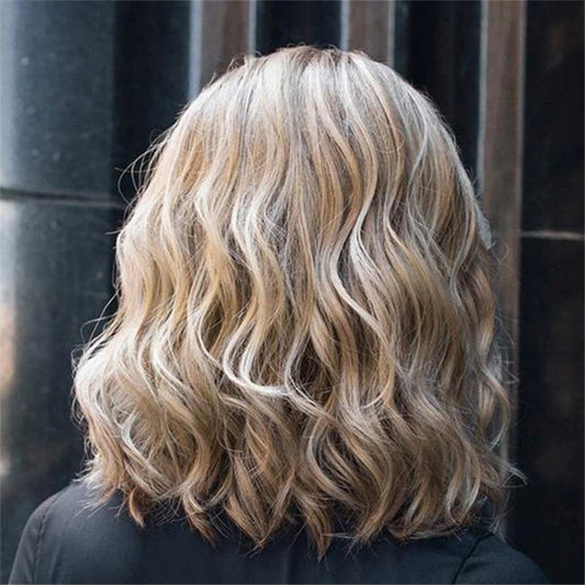 Women's Gradient Fluffy Bangs Long Piece Face Wig Short Curly Hair
