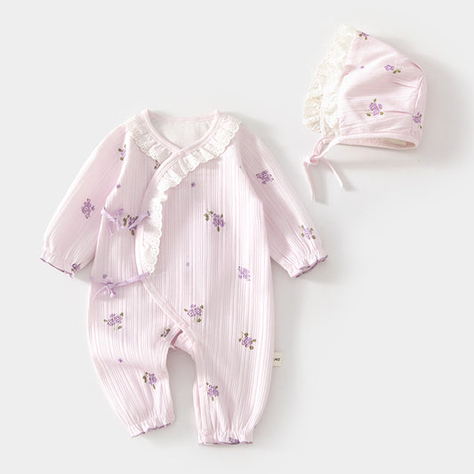 Rompers Get Hat Jumpsuit Romper Pure Cotton Jumpsuit, Climbing Suit