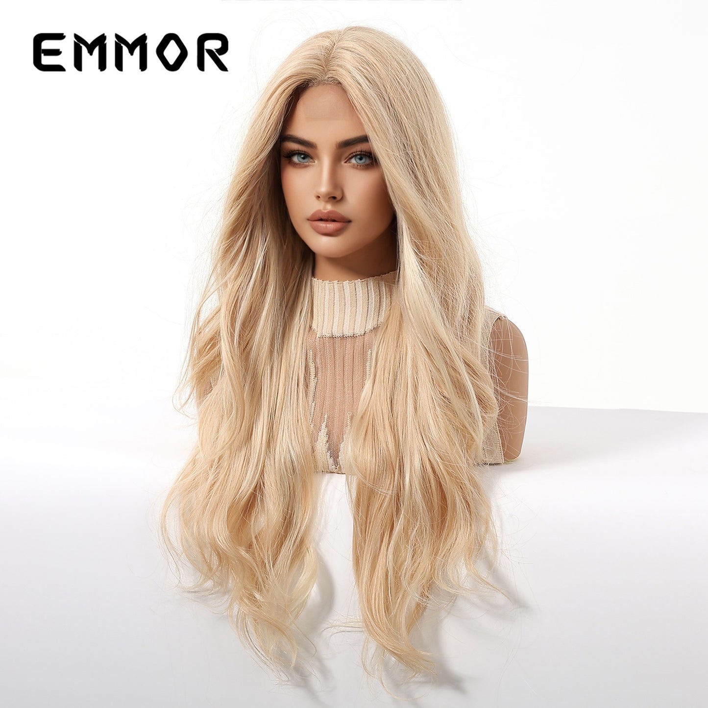 Mid-length Golden Big Wave Curly Hair Fashion Wig Long Curls