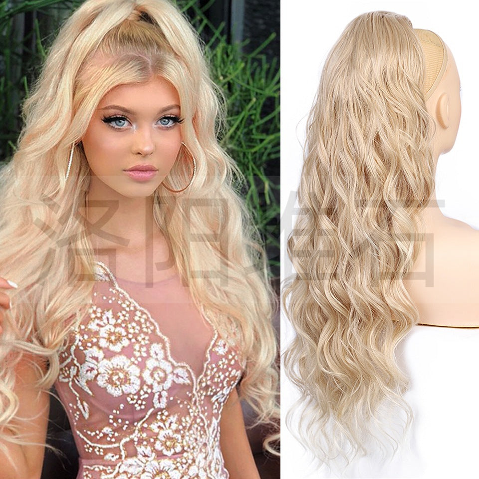 Women's Fiber Drawstring Hair Extension Big Wave Chemical Wig Ponytail