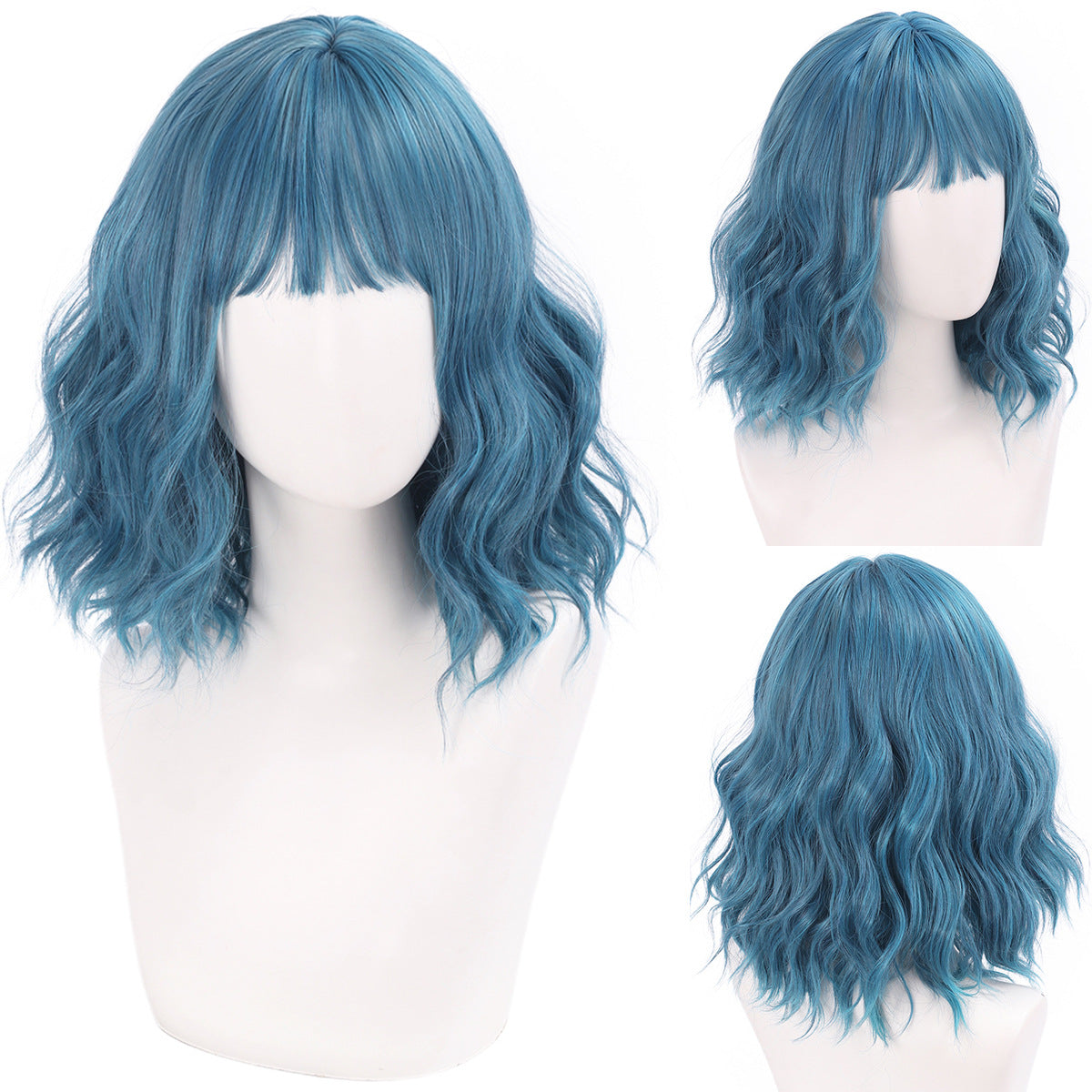 Versatile Comfortable Fringe Festival Water Ripple Wig Short Curly Hair
