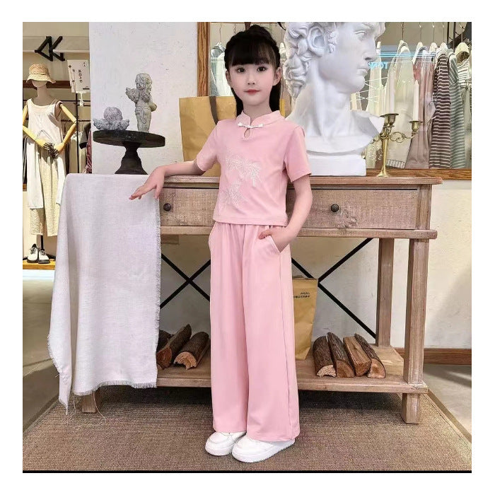 Medium Large Ice Silk National Trendy Style Children's Suit