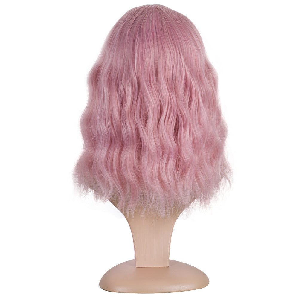 Chemical Fiber Head Cover Color Optional Wig Short Curly Hair