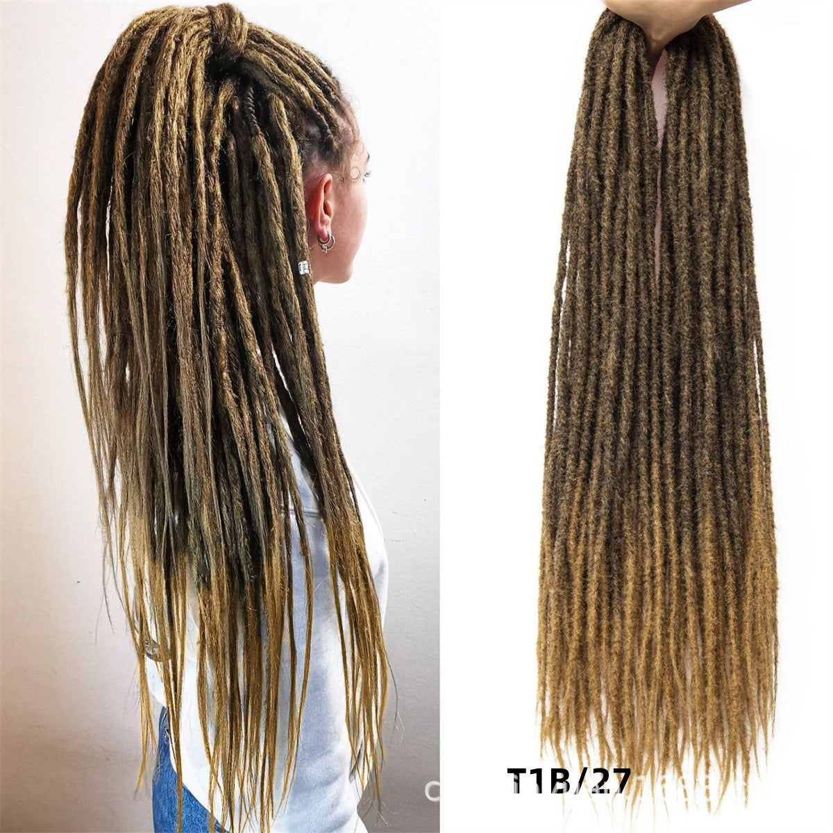 Fiber Crochet Hair Hip Hop Reggae Double Wig Ponytail