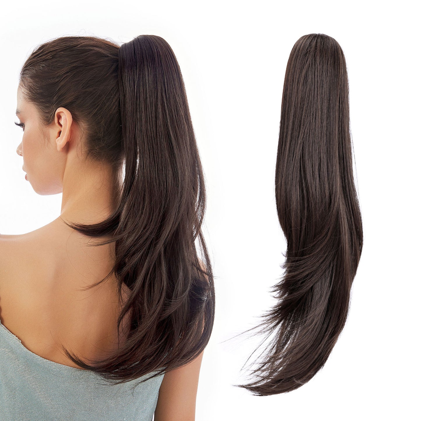 Mid-length Fiber Jaws Clamp Grip High Female Lazy Wig Ponytail