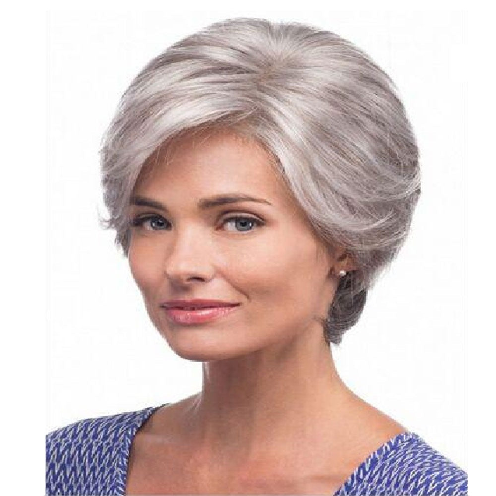 Women's Golden Split Side Bangs Elegant Fashion Wig Short Curly Hair