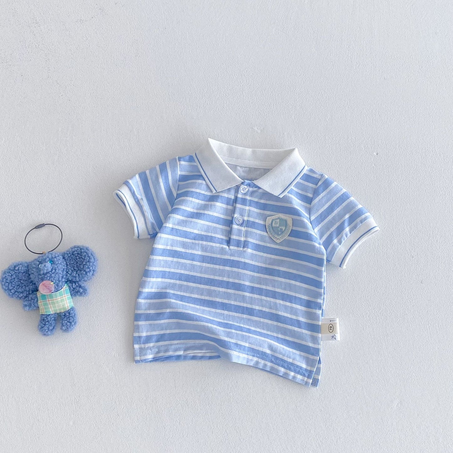 Men's & Children's Style Labeling T-shirt Trendy Shirt Solid Color Shorts Children's Suit