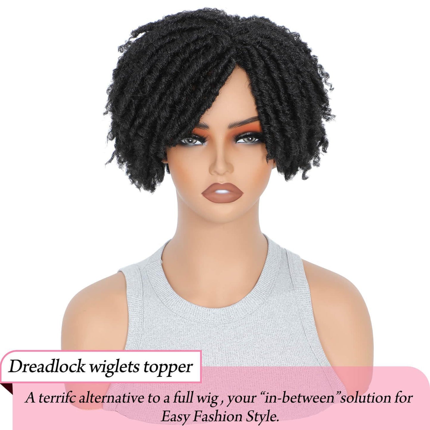 African Spiral Mesh Plate Dreadlocks Curly Long Hair Wig