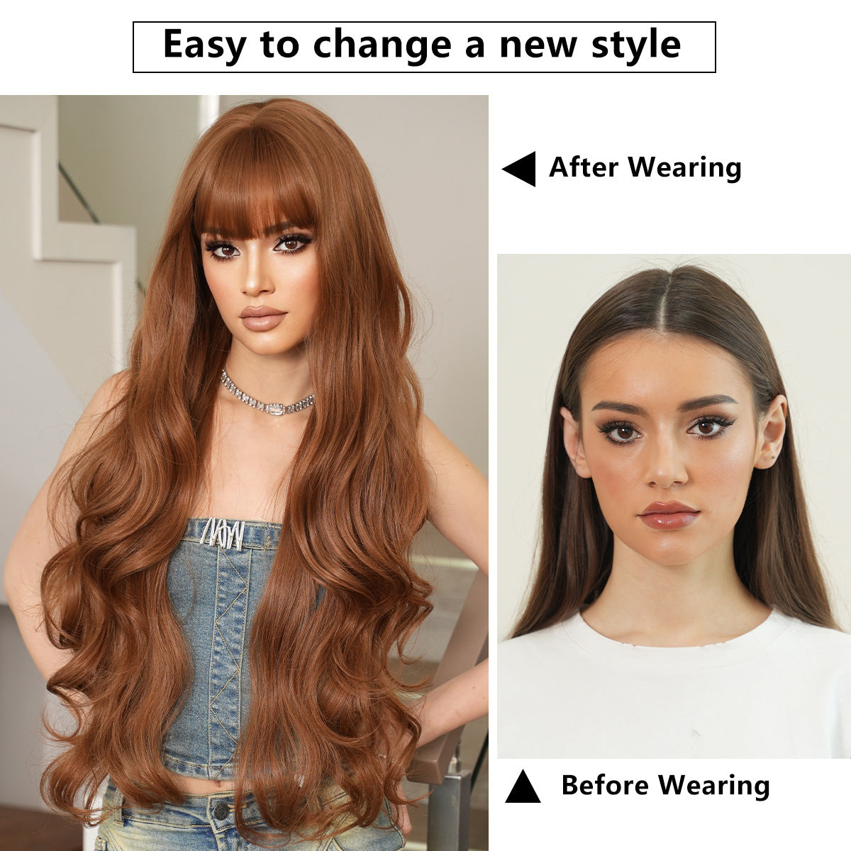 Lolita Female Super Curly Hair Natural Style Big Wave Straight Wig Long Curls