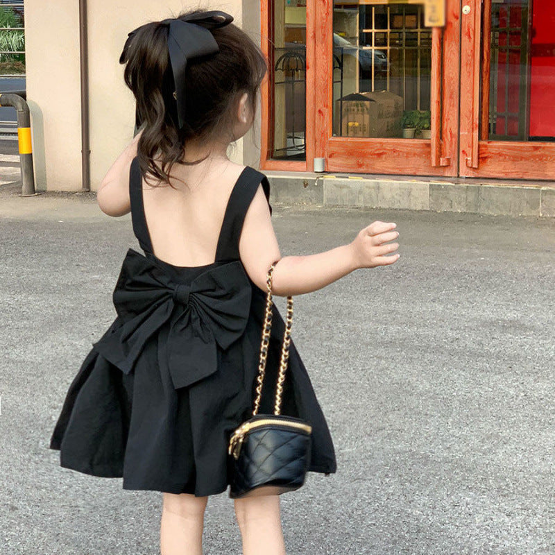 Children's Summer Western Style Suspender Fashionable Backless Cool Children's Dress