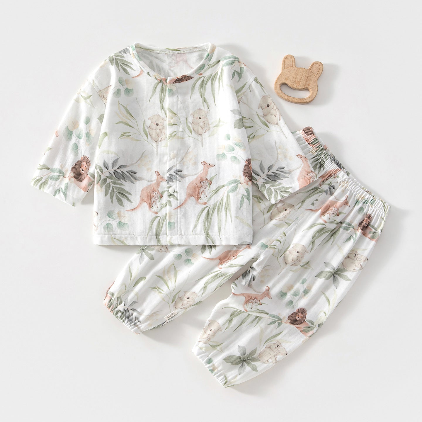 Pajama Sets Long-sleeved Bamboo Fiber Top Children's Suit