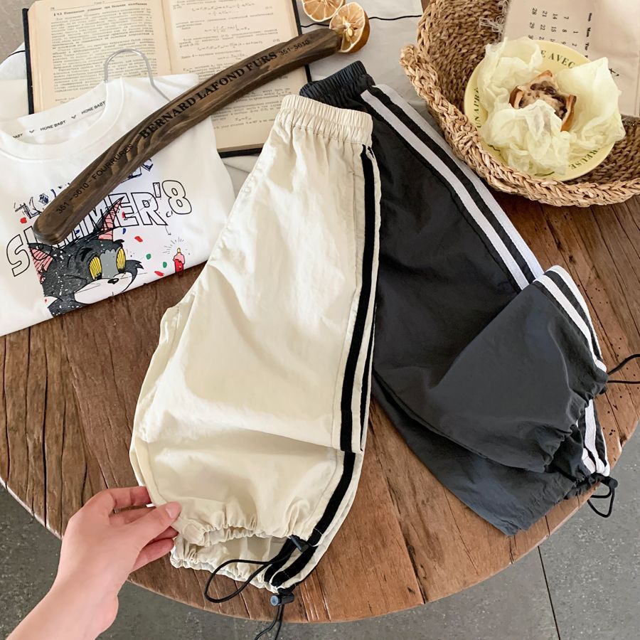Children's Summer Breathable Soft Pull Casual Versatile Sports Ankle Banded Children's Pants