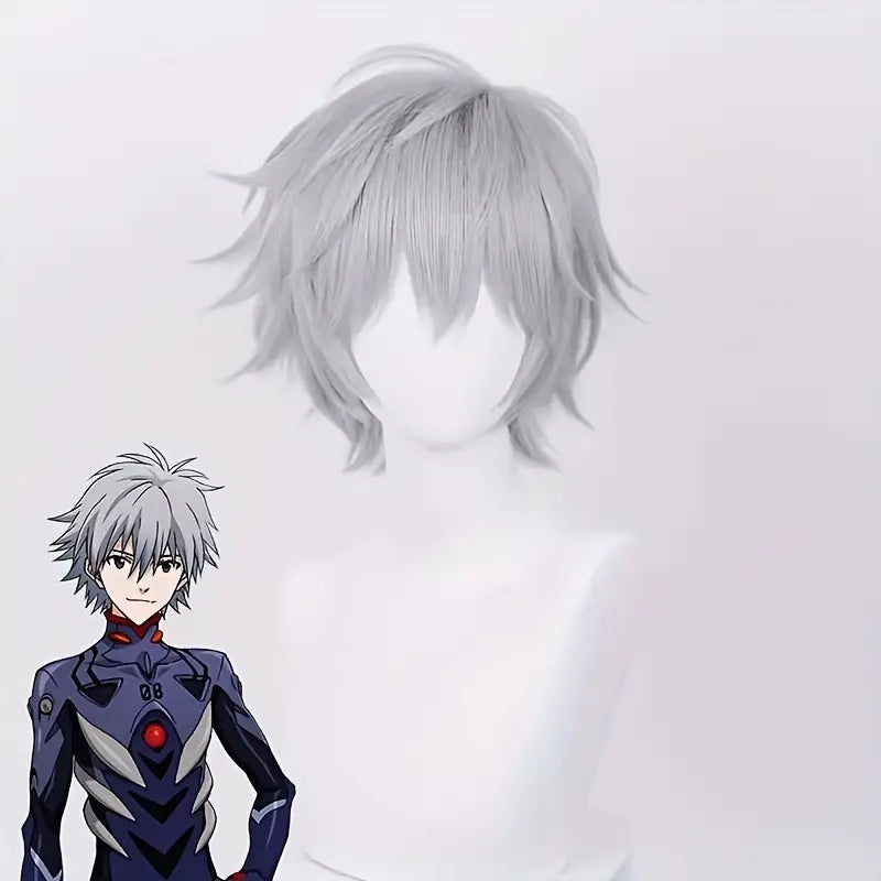 Neon Genesis Evangelion White Short Hair Cos Wig