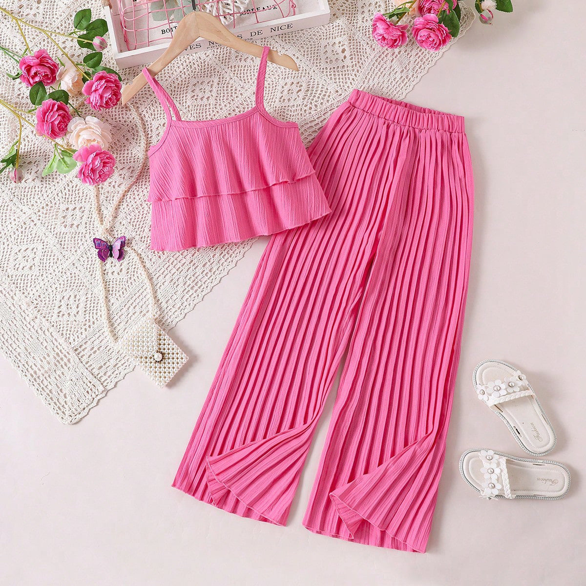 Children's Short Suspenders Pleated Trousers Two-piece Clothing Children's Suit
