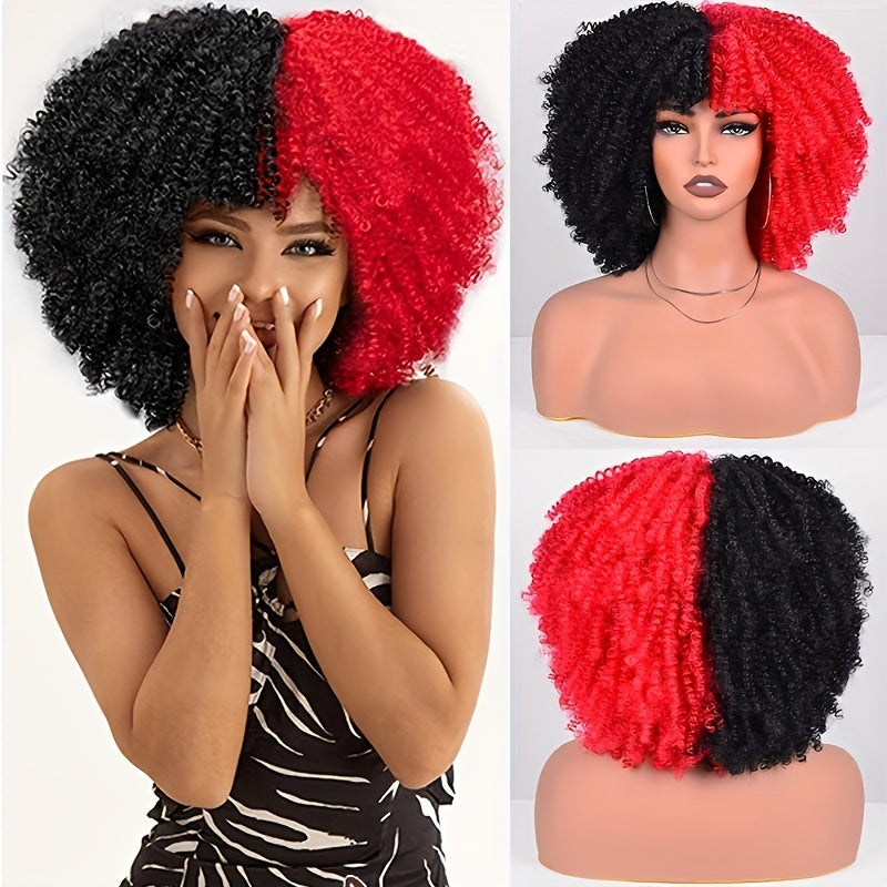 African Wigs With Small Female Chemical Wig Short Curly Hair