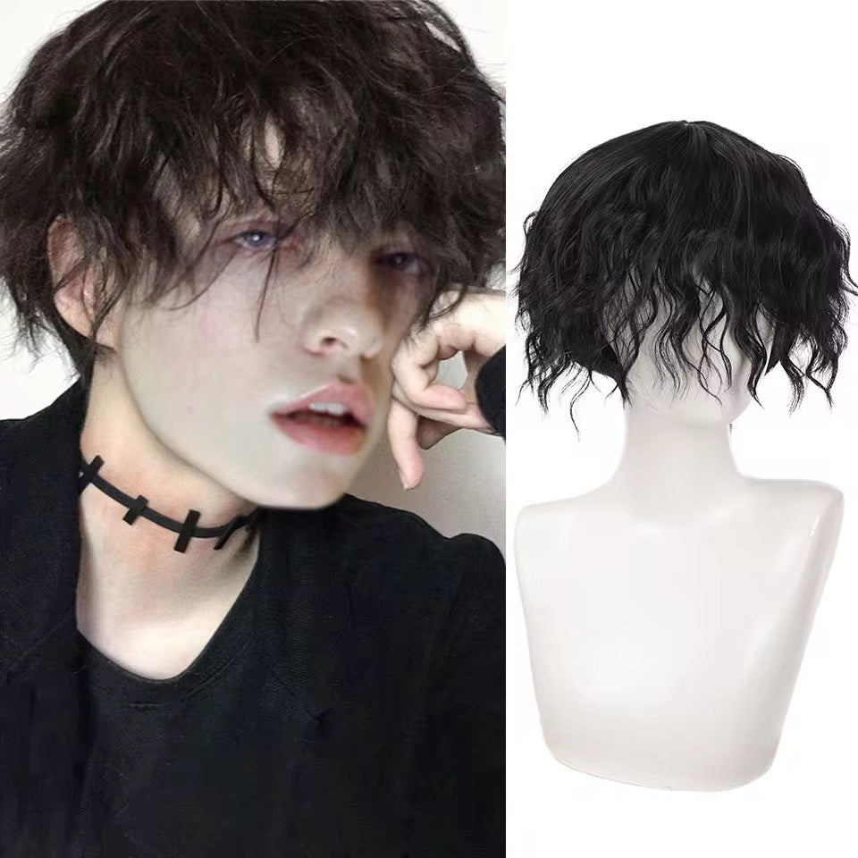 Men's Short Curly Hair Synthetic Fiber Handsome Men's Wig
