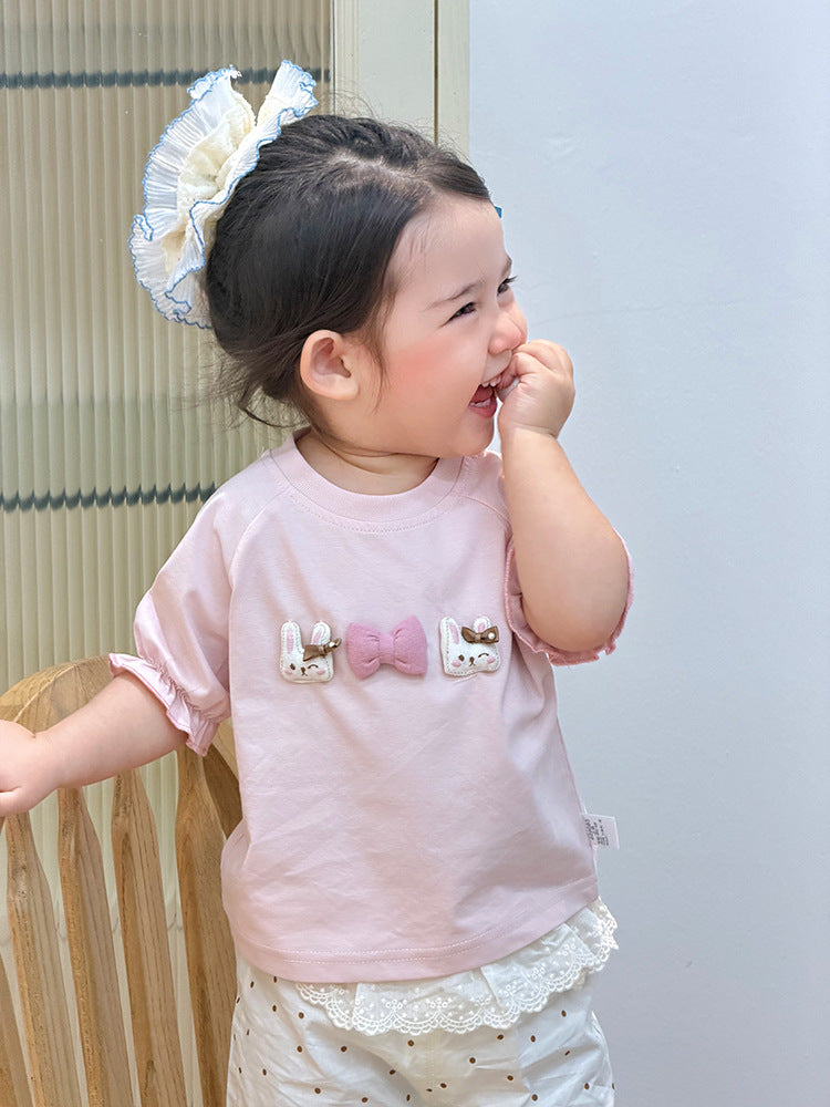 Style Clothes For Babies Thin Clothing Short Sleeve Cartoon Children's Suit