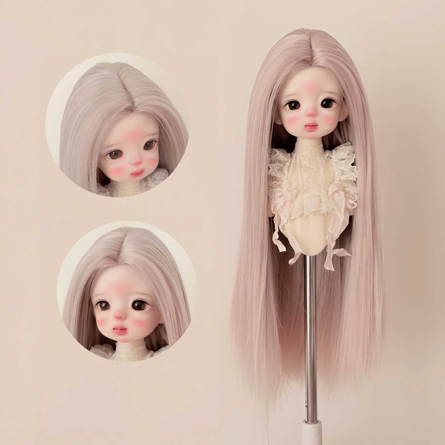 Doll Hair Accessories Blythe Soft Silk Medium Long Straight Dress Cos Wig
