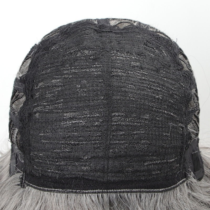 Women's Stage Performance Headgear Granny Grey Special Wig Short Curly Hair