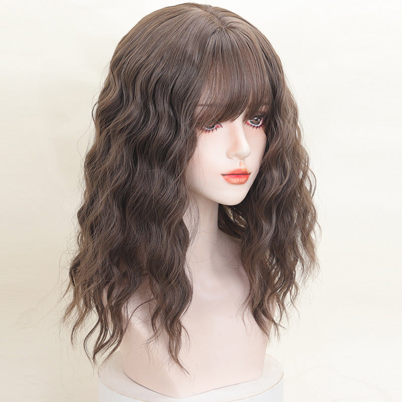 Small Curls Sheath Water Ripple Female Long Comic Bangs Round Wig Short Curly Hair