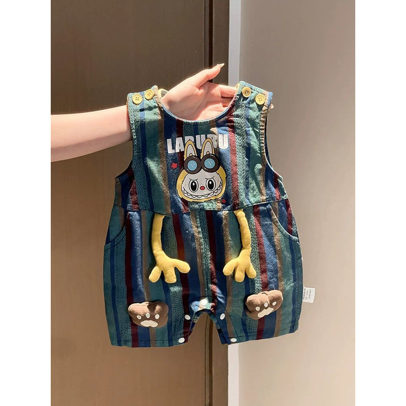 Boy Vest Jumpsuit Super Cute First Month Old Days Jumpsuit, Climbing Suit