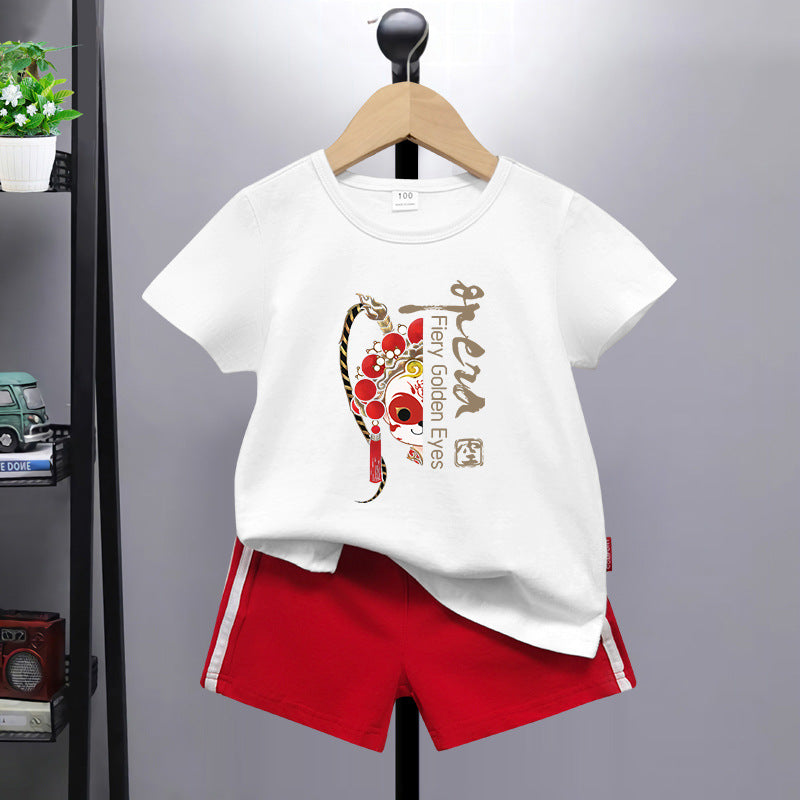 Children's Costume Chinese Style Clothing Summer Kindergarten Primary School Children's Suit
