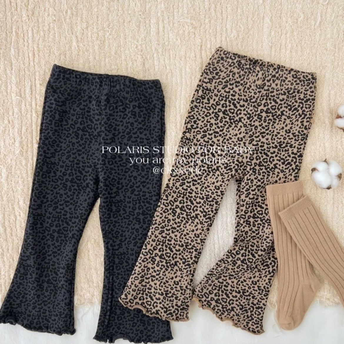 Children's Clothing Leopard Print Bell-bottom Western Style Casual Outer Wear Trousers Children's Pants
