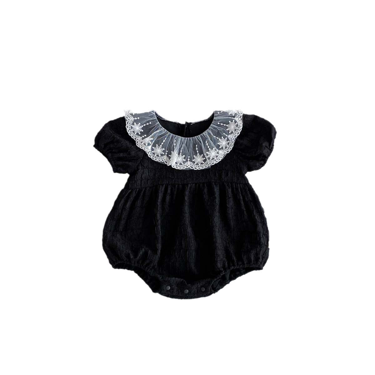 Style Western Summer Short Sleeve Jumpsuit Lace Peter Pan Collar Jumpsuit, Climbing Suit