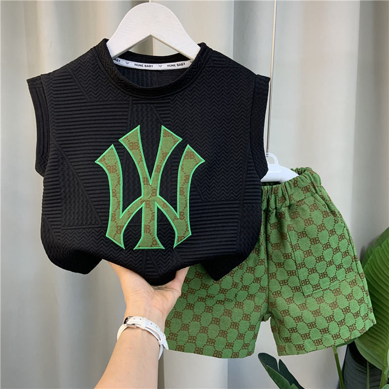 Children's Embroidered Vest Clothes Cool Handsome Summer Children's Suit