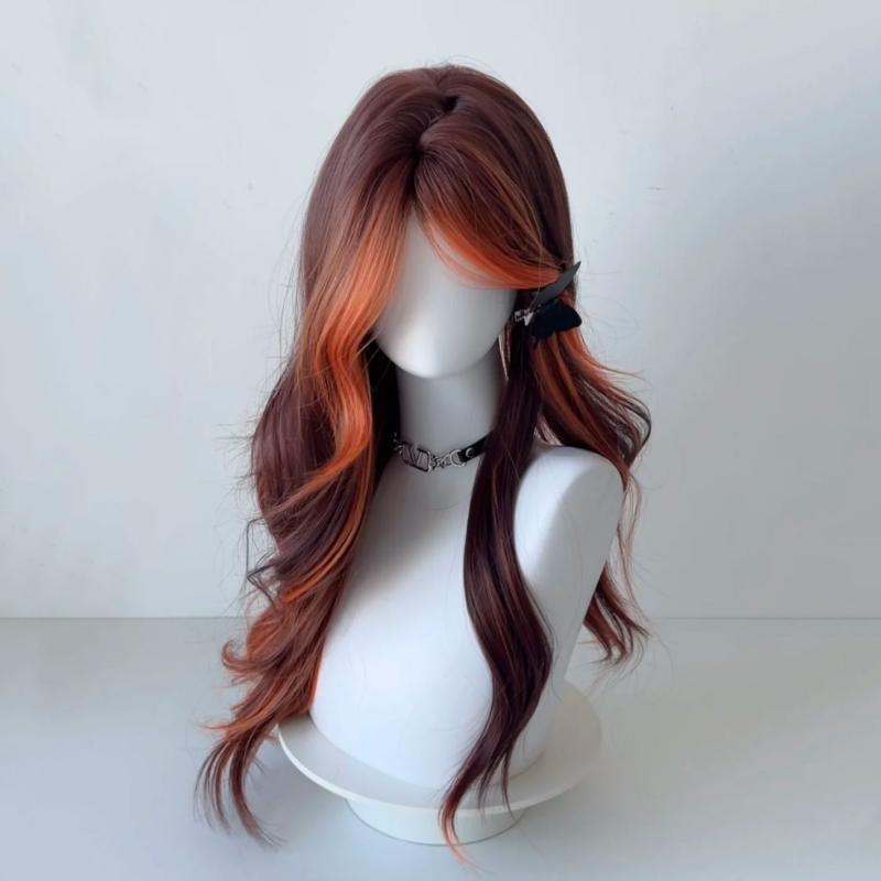 Lady's Female Natural Fluffy Style Atmosphere Curly Hair Straight Wig Long Curls
