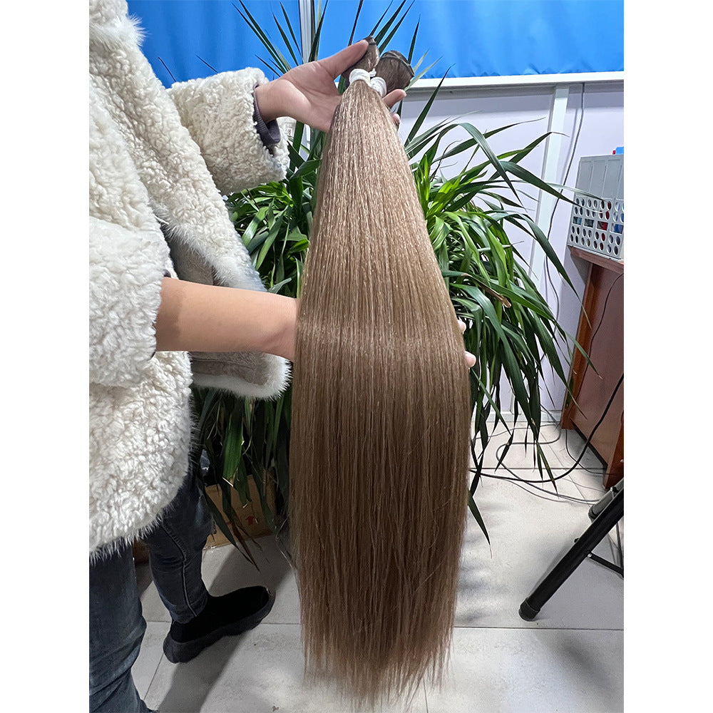 Women's Chemical Fiber African Hair Band Weft Long Straight Wig