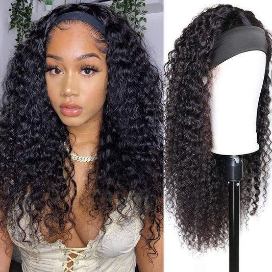 African Small Band Head Cover Screw Wig Short Curly Hair