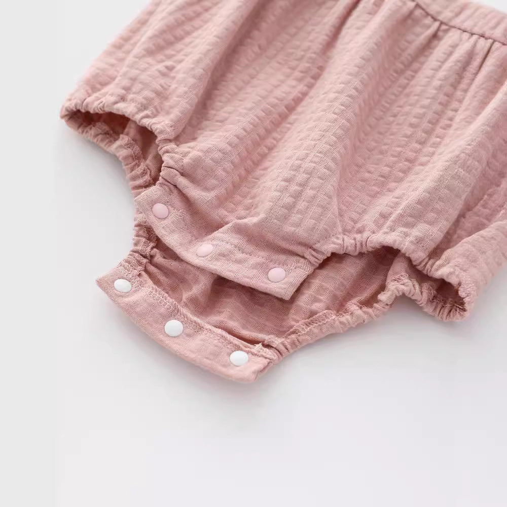 Born Sleeveless Jumpsuit Round Neck Solid Color Cute Jumpsuit, Climbing Suit