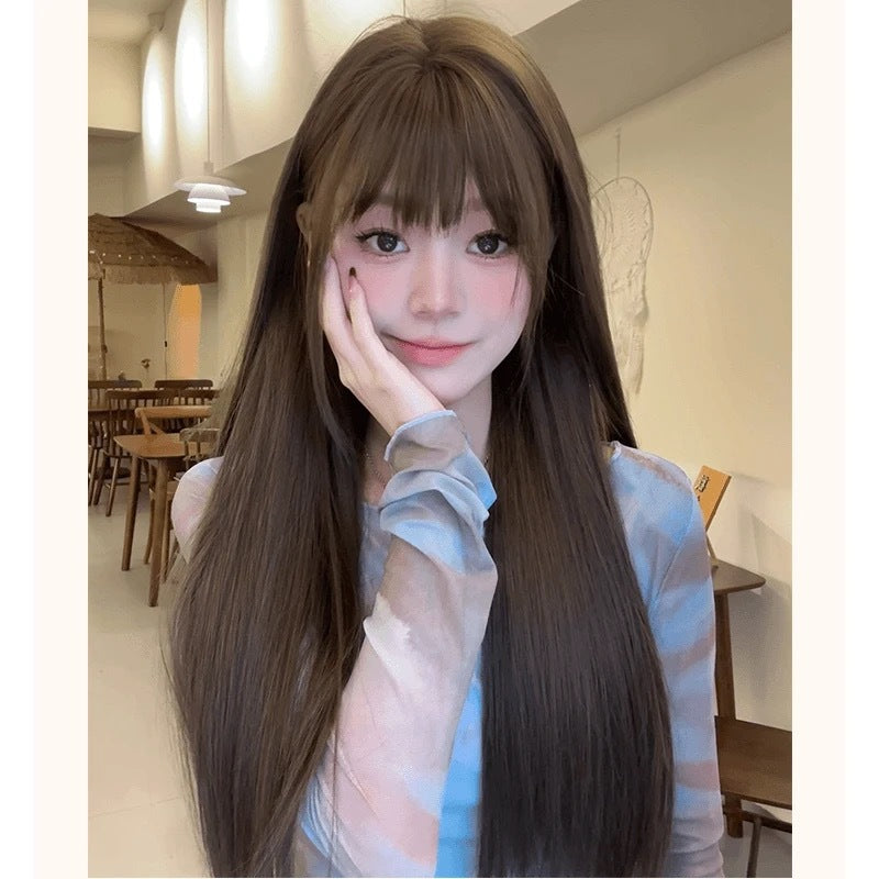 Women's Ponytail Hair Natural Fluffy Full Top Long Straight Wig