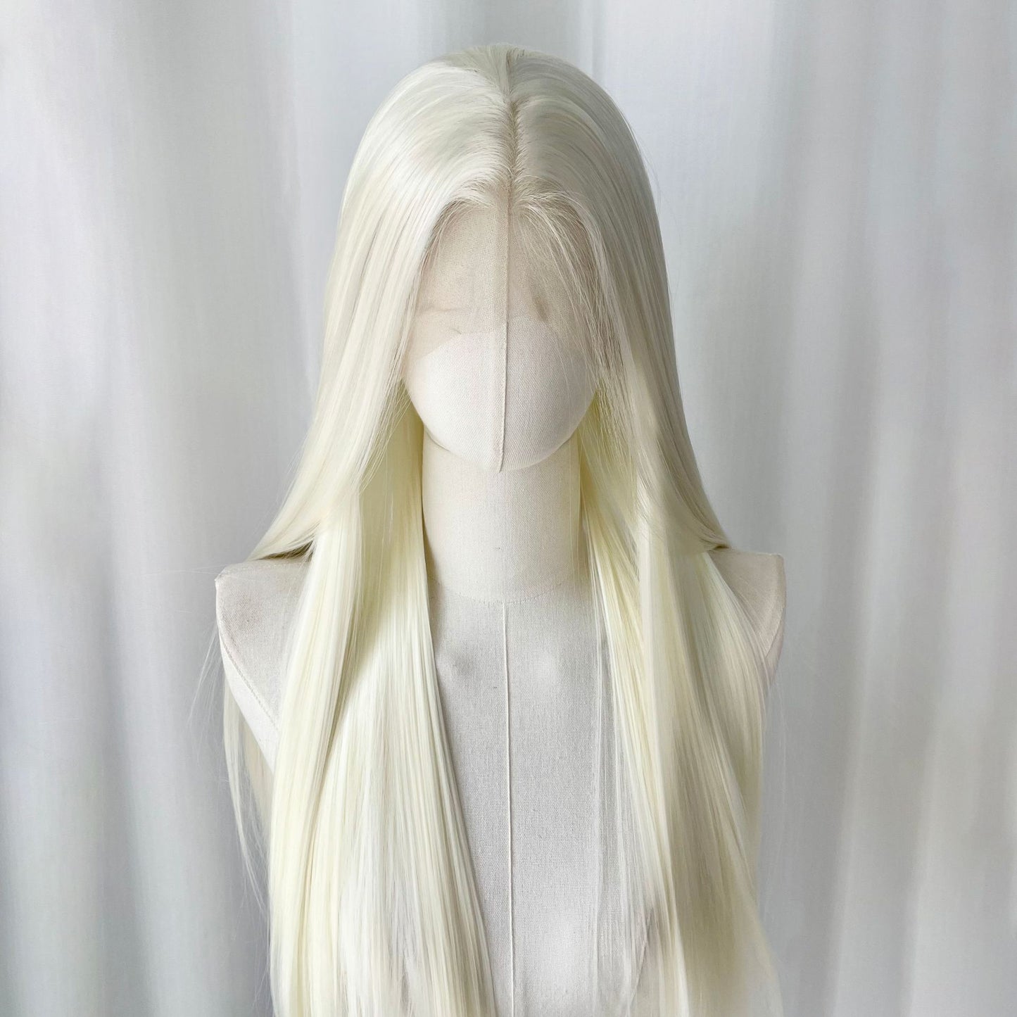 Hand Crochet Head Cover Embryo Crocheting Forehead Lace Free Long Straight Wig