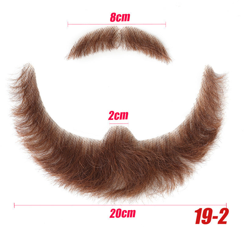 Men's Tin Beard Handlebar Mustache Invisible Realistic Other Wig