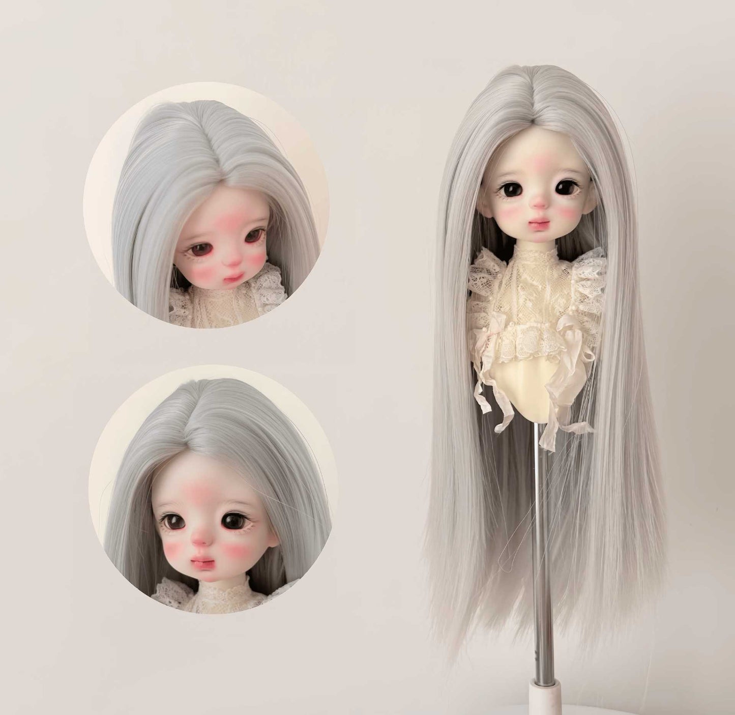 Doll Hair Accessories Blythe Soft Silk Medium Long Straight Dress Cos Wig
