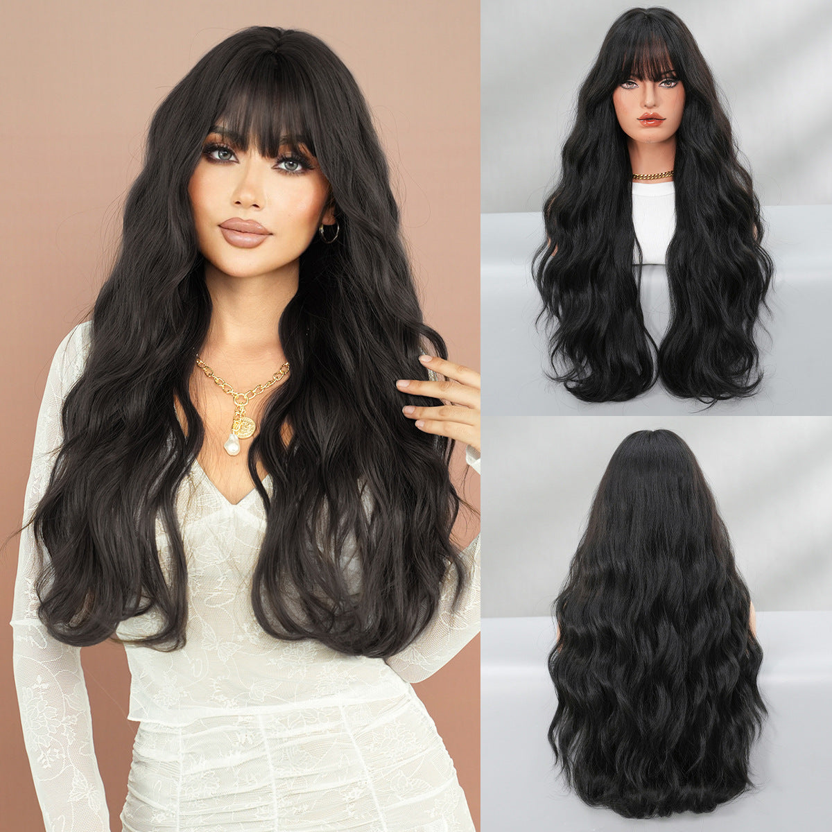 Quality Super Curly Female Brown Big Wig Long Curls