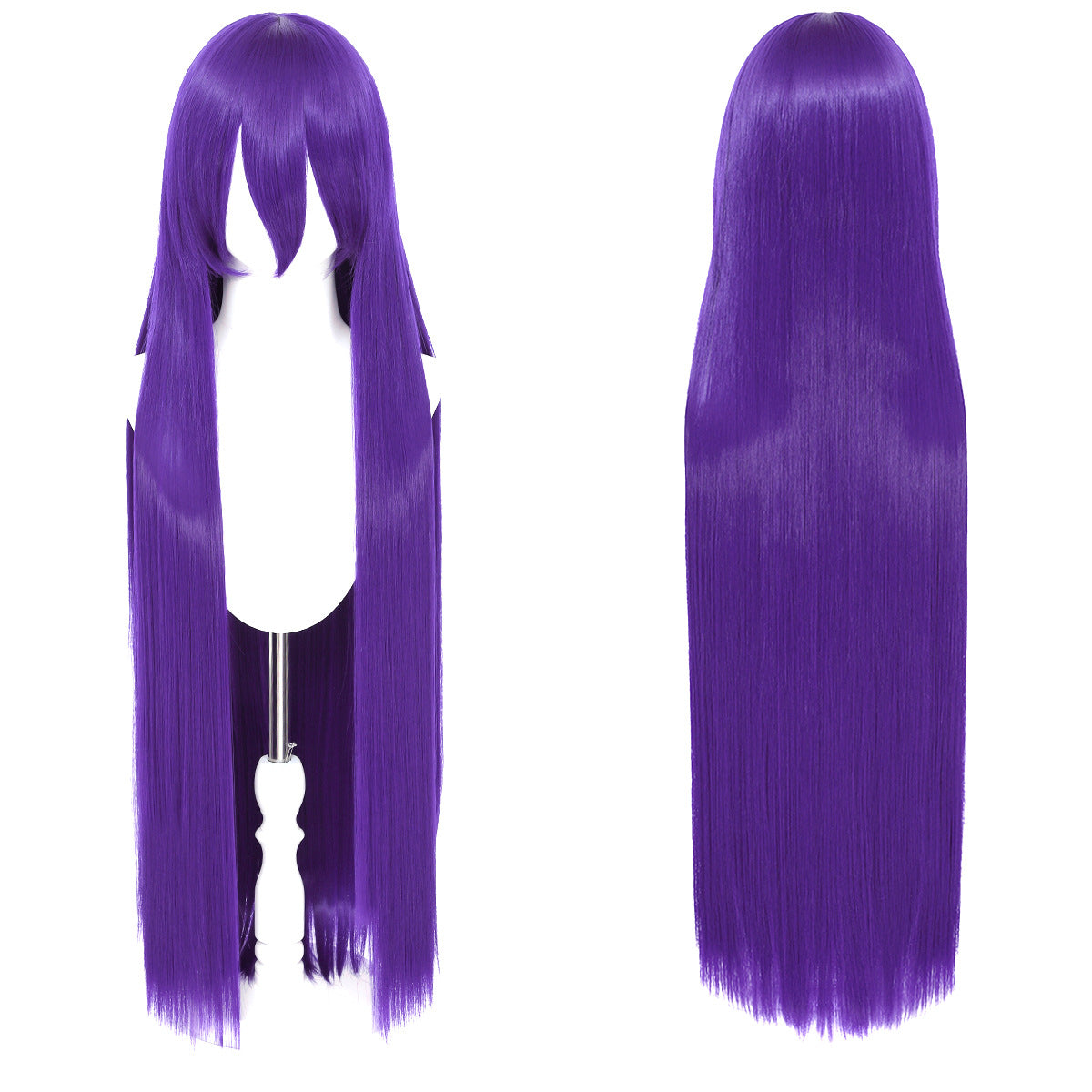 Long Straight Hair Hairpiece Blank Black White Cos Wig