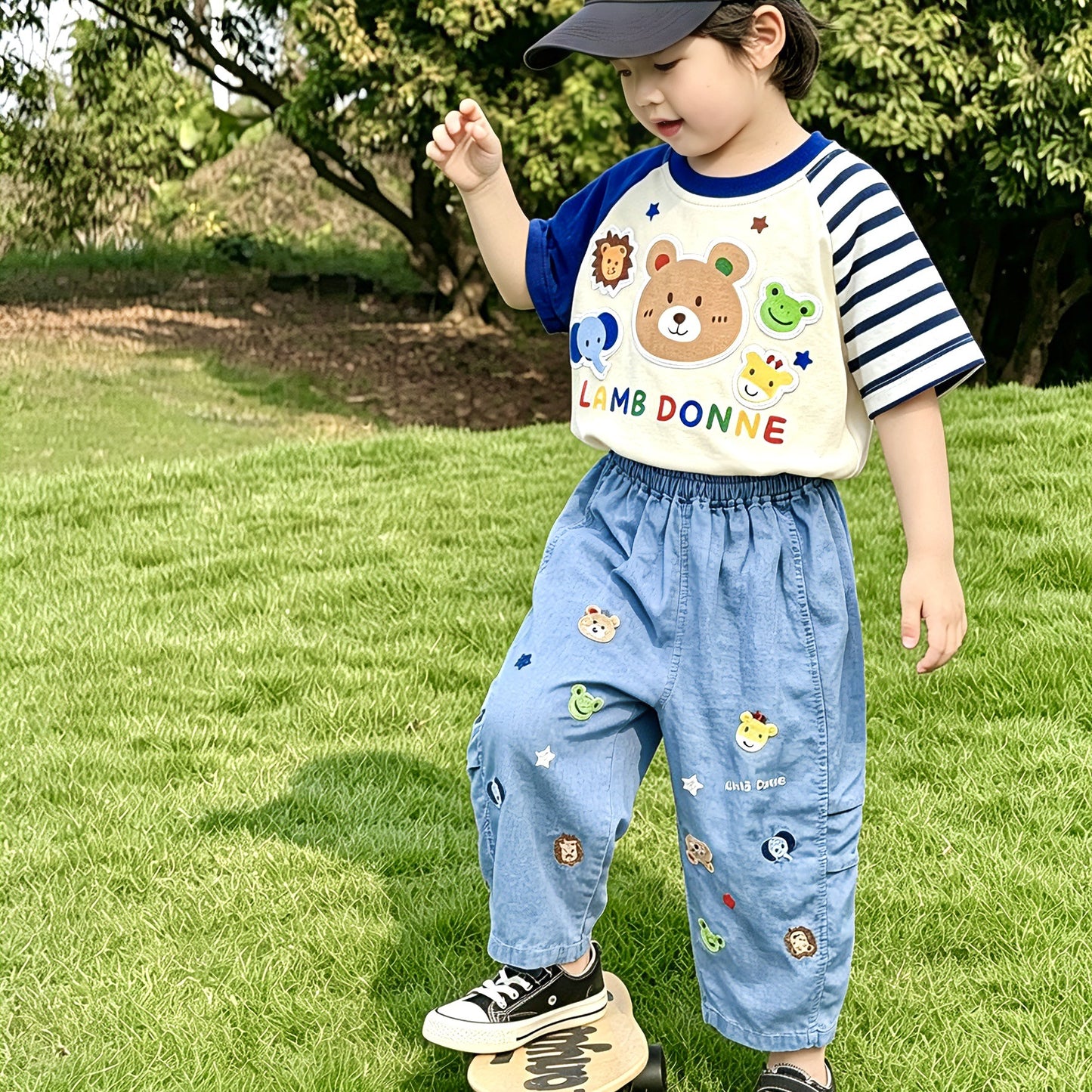 Boy's Summer Silk Cool Boy Trousers Cartoon Children's Pants