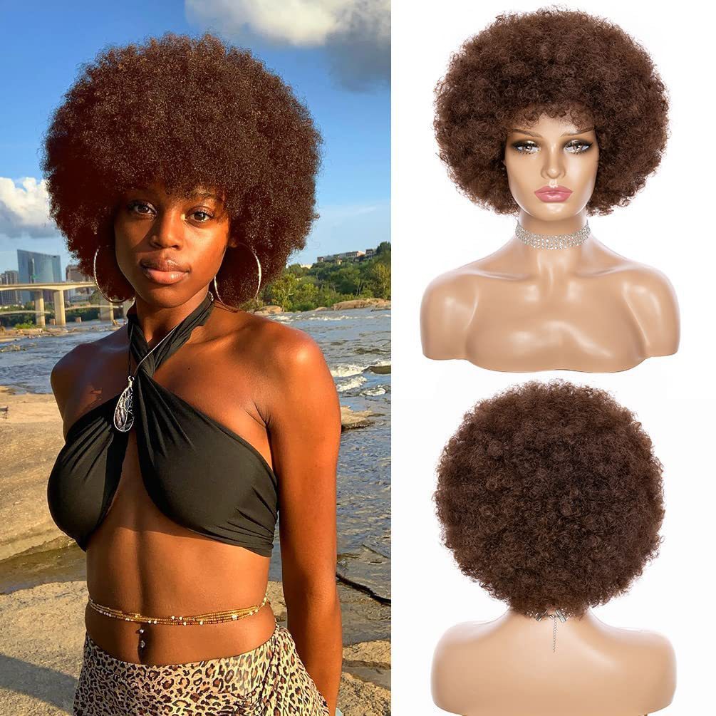 African Afro Micro Volume Chemical Fiber Role Play Performance Wig Short Curly Hair