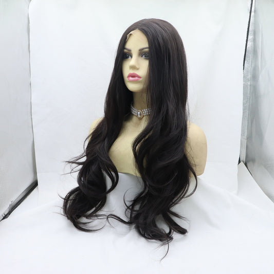 Fiber Black Brown Curly Comfortable Rose Wig Long Curls