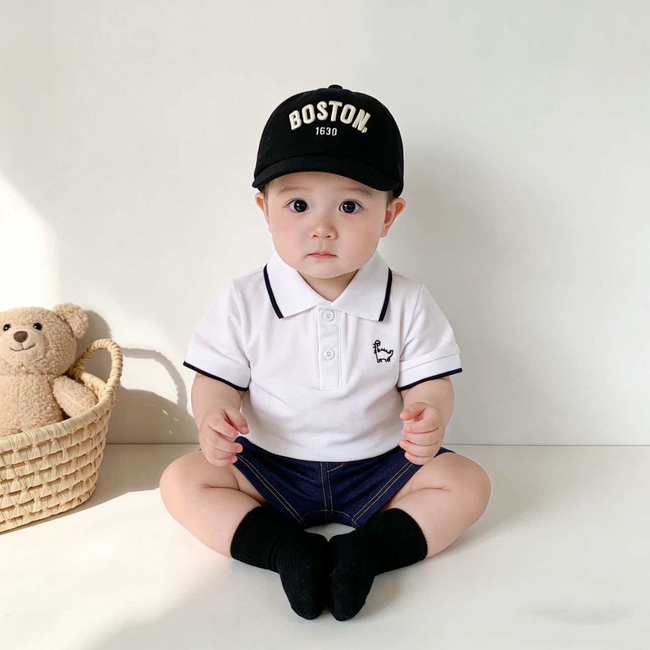 Children's Summer Infants Lapel Short-sleeved Handsome Casual Children's T-shirt