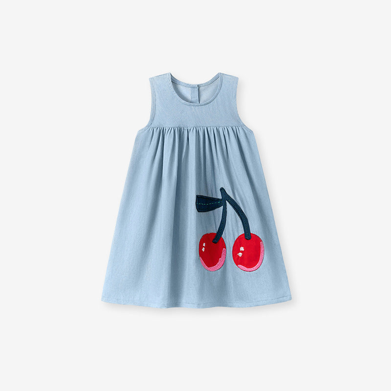 Children's Sleeveless One-piece Summer Denim Skirt Cute Children's Dress