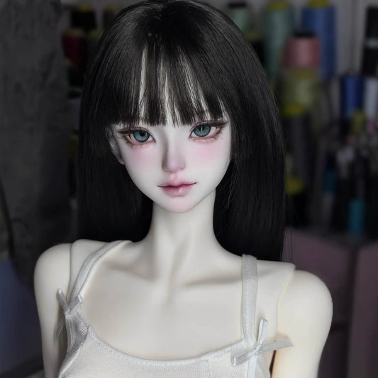 Straight Bangs Long Black Hair Good-looking Cos Wig
