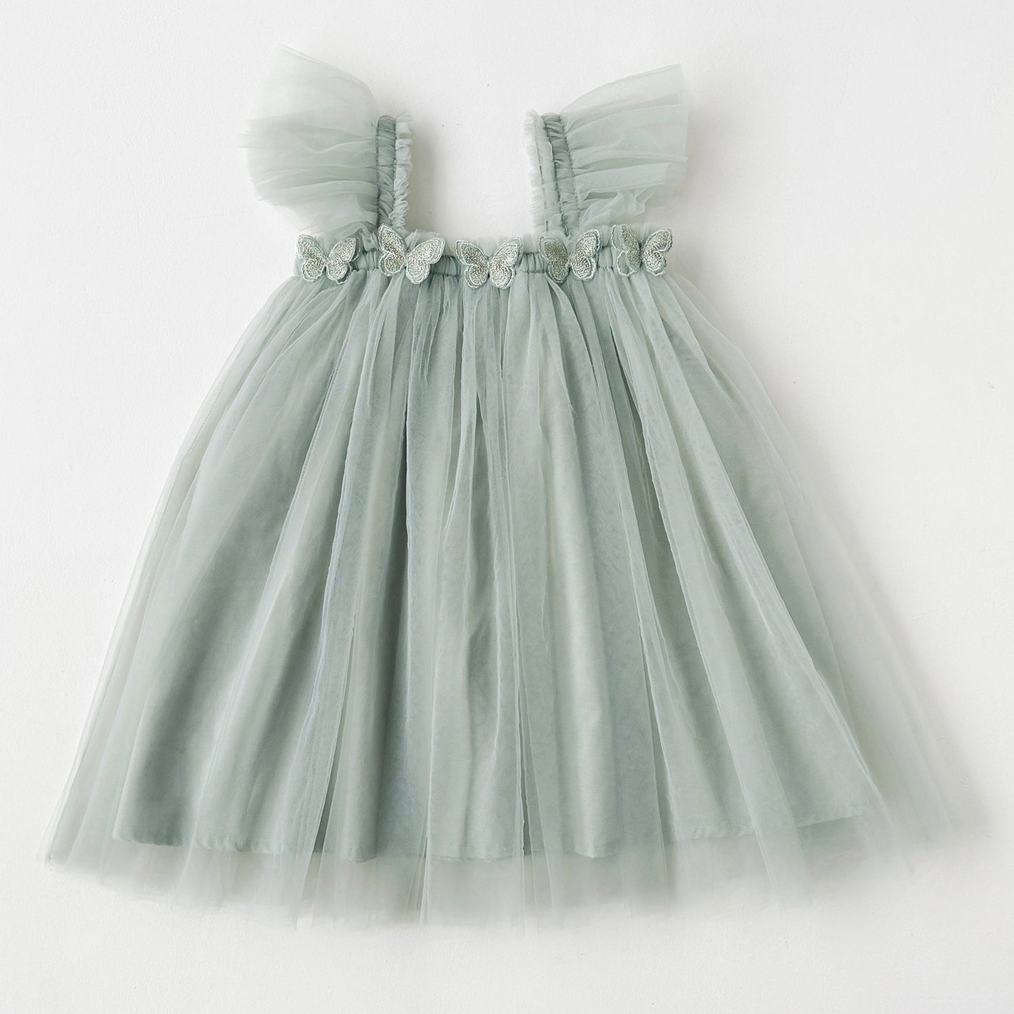 Sweet Chiffon Skirt Summer Flounced Sleeve Tube Top Princess Children's Dress